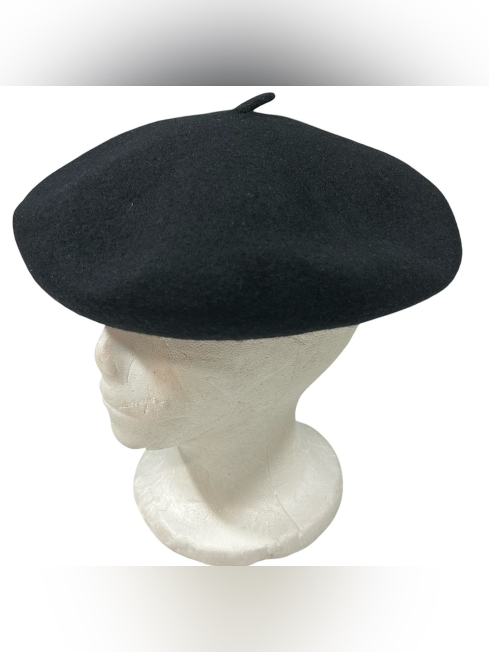 Brixton Audrey Beret Black 100% Wool Felted Hat Classic Womens Small Size 7 EUC